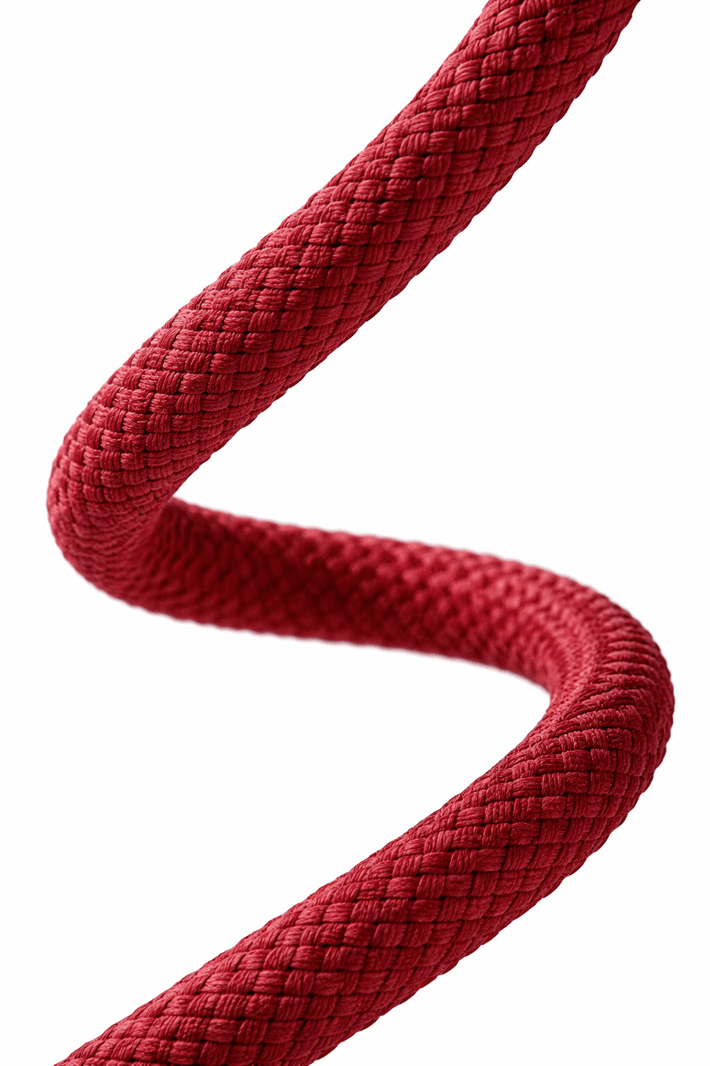 Macro shot of red kumihimo silk cord